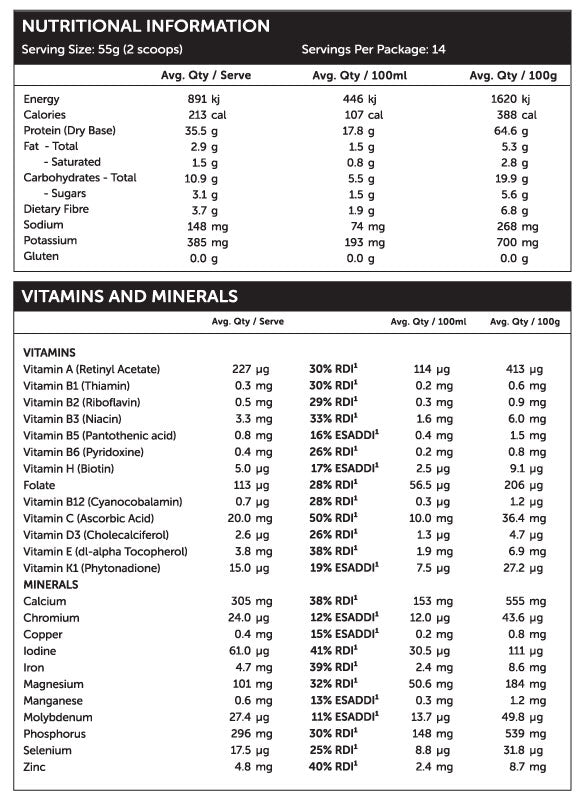 Banana Meal Shake Nutritional Info