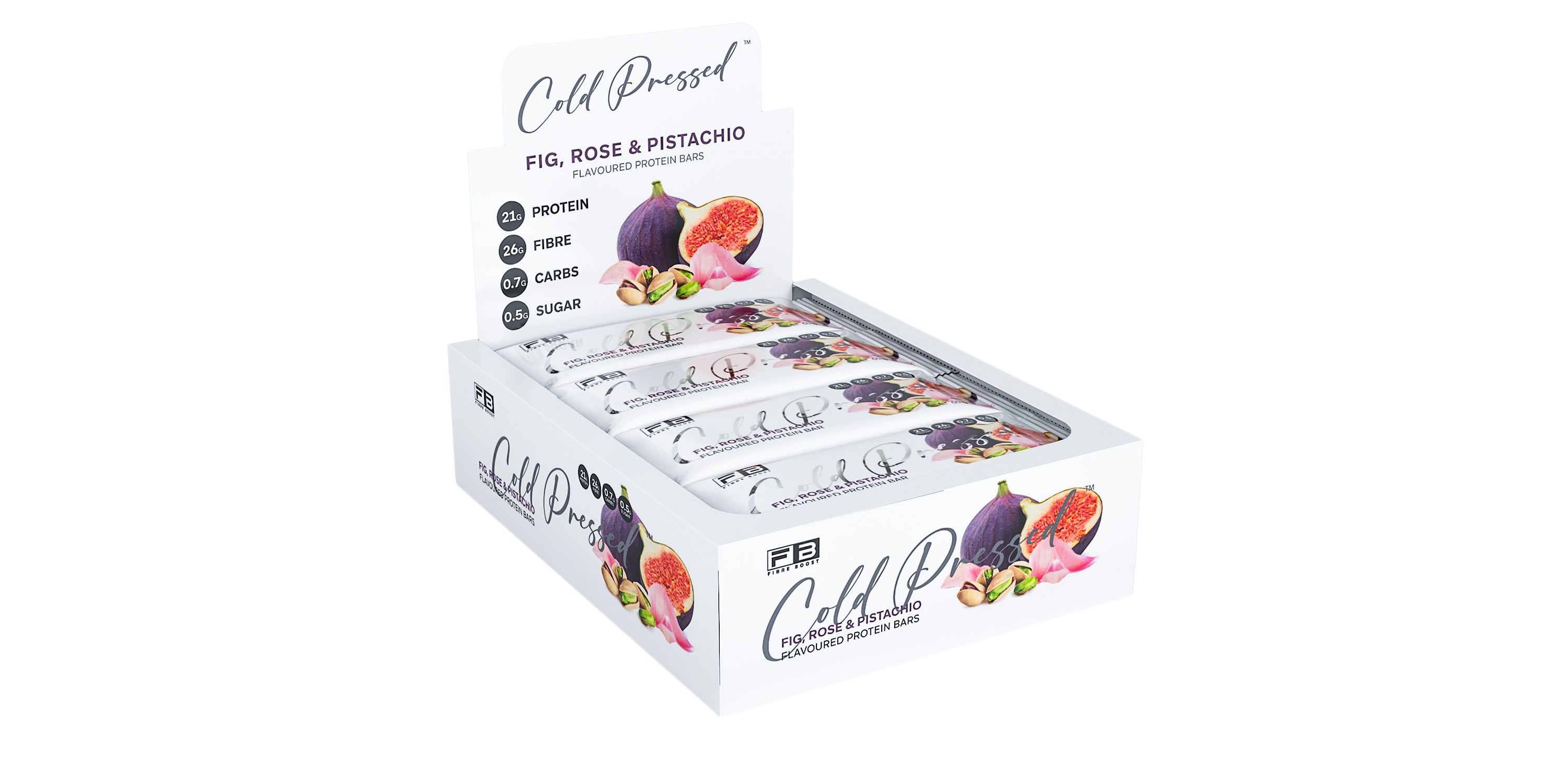 Fibre Boost Fig, Rose & Pistachio Protein Bar Box of 12